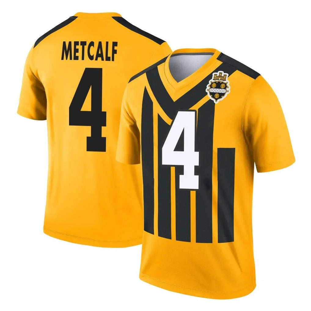 P.Steelers #4 DK Metcalf Player Gold Legend Limited 1933 Throwback Performance Home Game STECN Stitched Jerseys