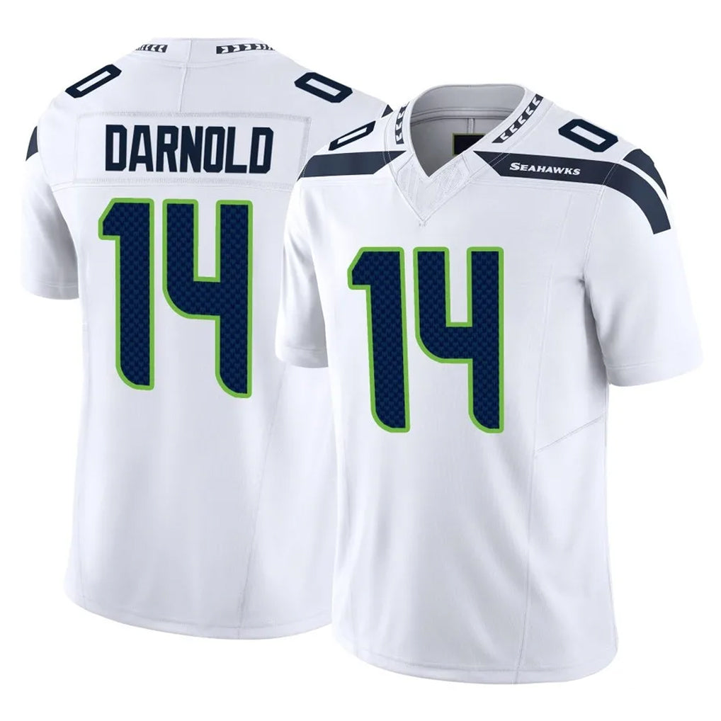 S.Seahawks #14 Sam Darnold Player White Limited Vapor F.U.S.E. Home Game STECN Stitched Jerseys
