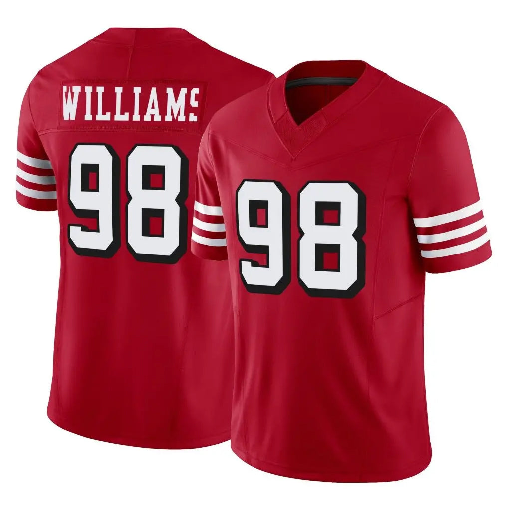 SF.49ers #98 Mykel Williams Player Red Limited Alternate Vapor F.U.S.E. Home Game STECN Stitched Jerseys