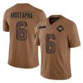 SF.49ers #6 Malik Mustapha Player Brown Limited Salute To Service Home Game STECN Stitched Jerseys