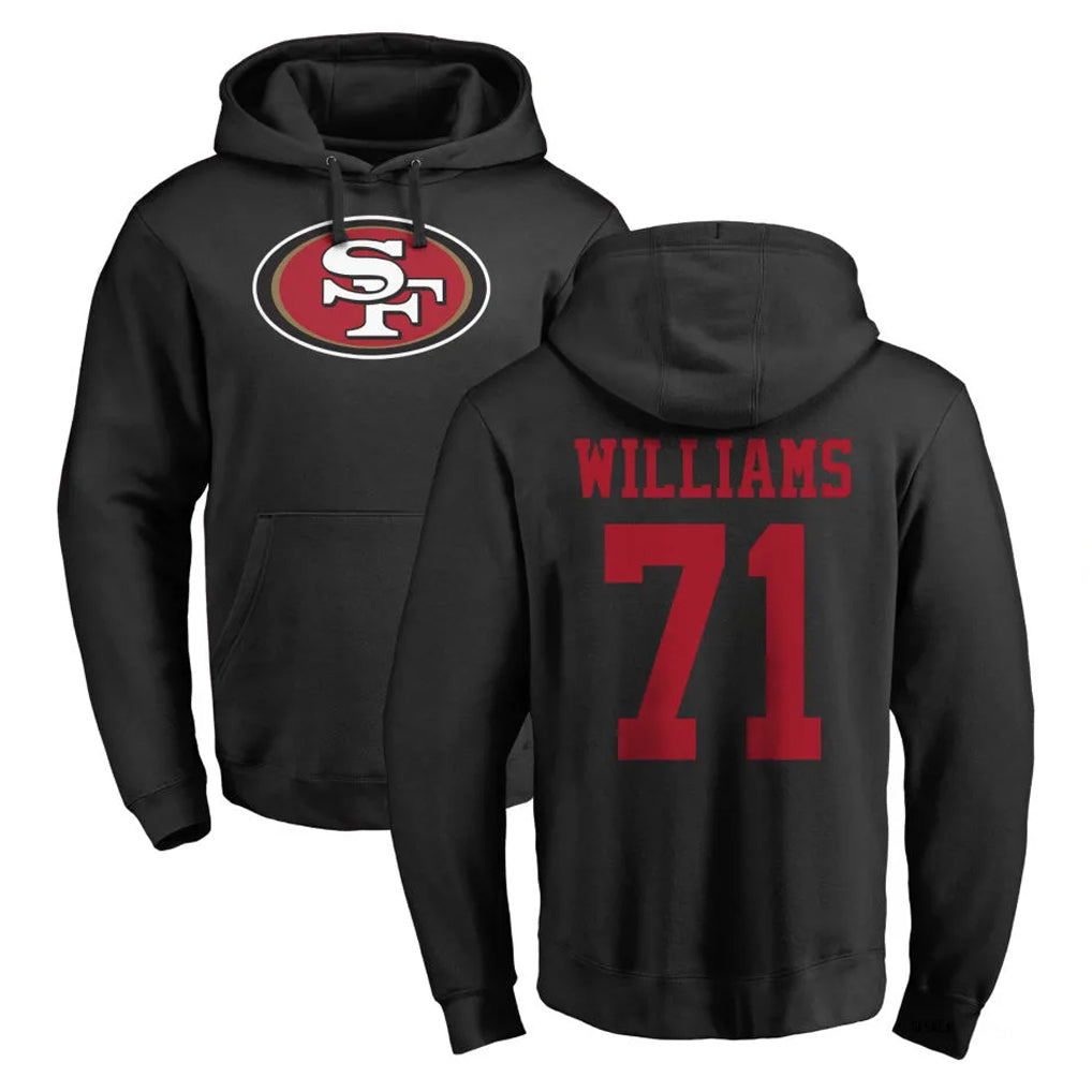 SF.49ers #71 Trent Williams Player Black LOGO Pullover Hoodies Home Game STECN Stitched Jerseys