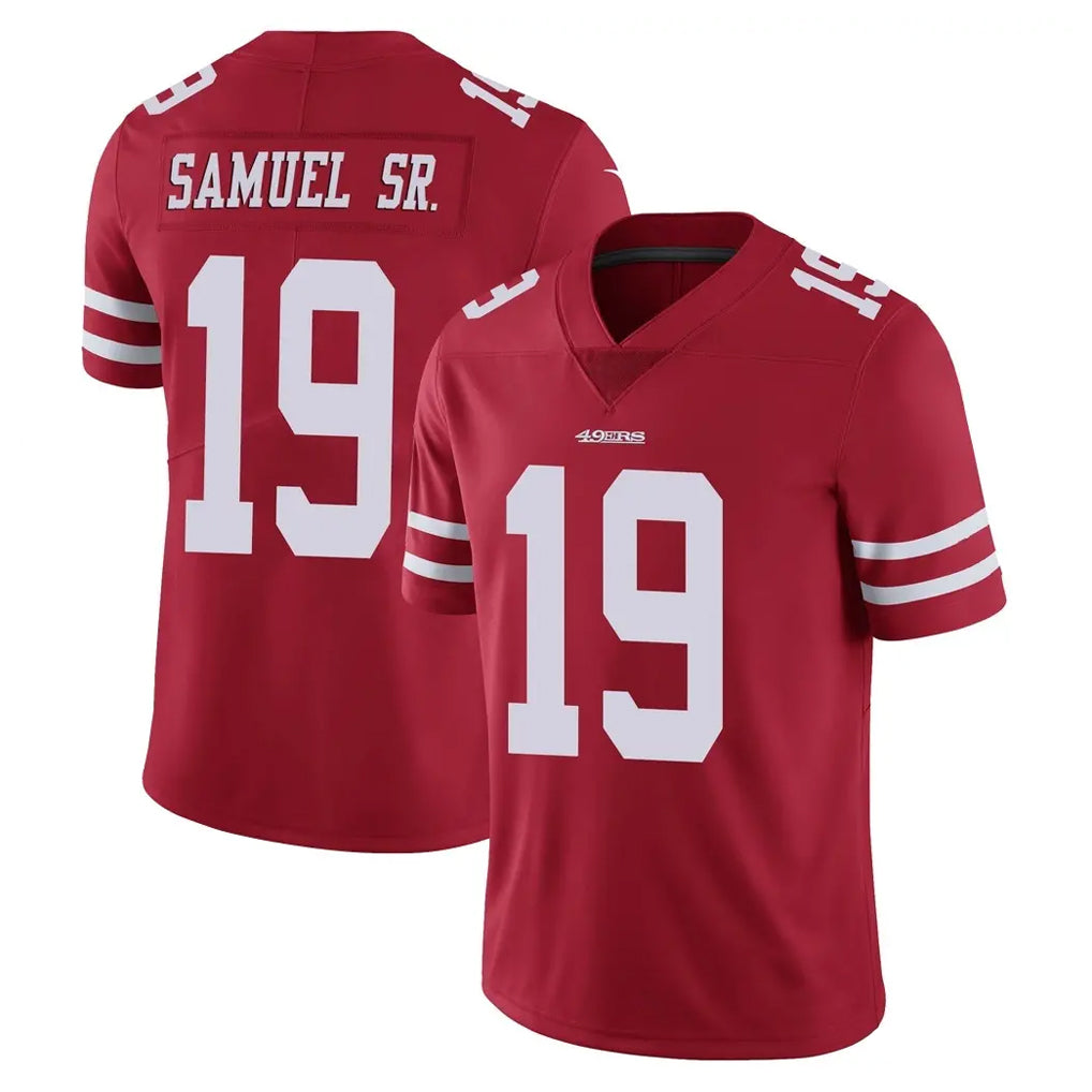 SF.49ers #19 Deebo Samuel Sr. Player Red Limited Vapor Untouchable Home Game STECN Stitched Jerseys
