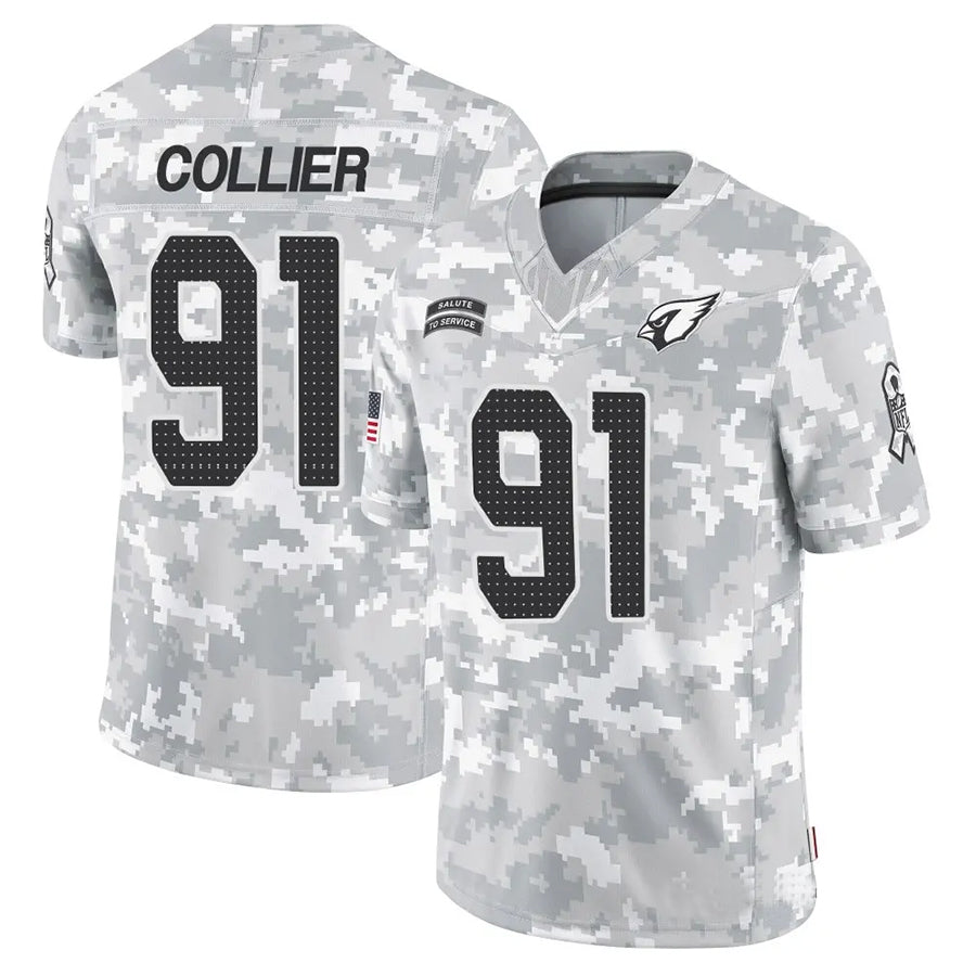 A.Cardinals #91 L.J. Collier Player Camo Salute to Service Limited STECN Stitched Jerseys
