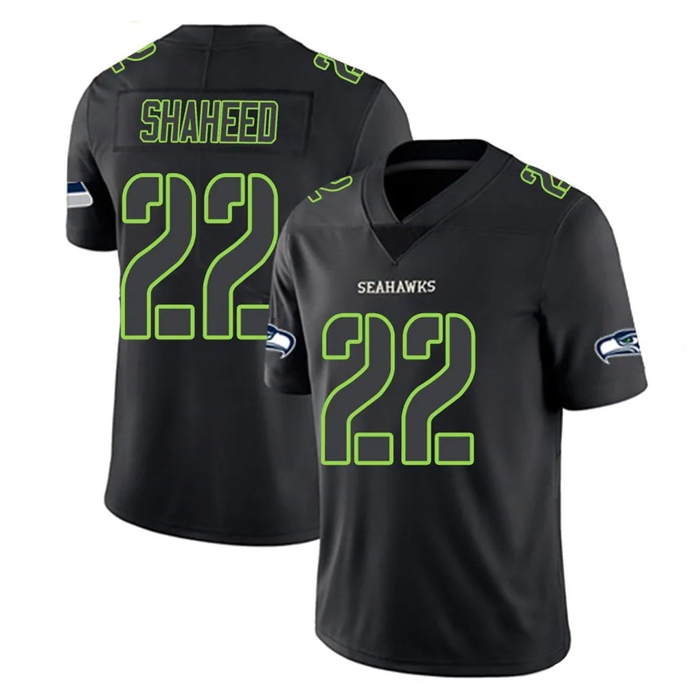 S.Seahawks #22 Rashid Shaheed Player Black Impact Limited Home Game STECN Stitched Jerseys