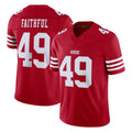 SF.49ers #49 The Faithful Player Red Limited Vapor F.U.S.E. Home Game STECN Stitched Jerseys