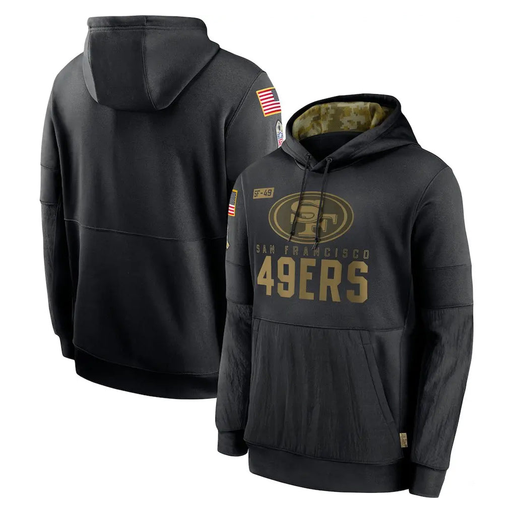 SF.49ers ## 49ers Blank Player Black Salute to Service Sideline Performance Pullover Hoodies Home Game STECN Stitched Jerseys