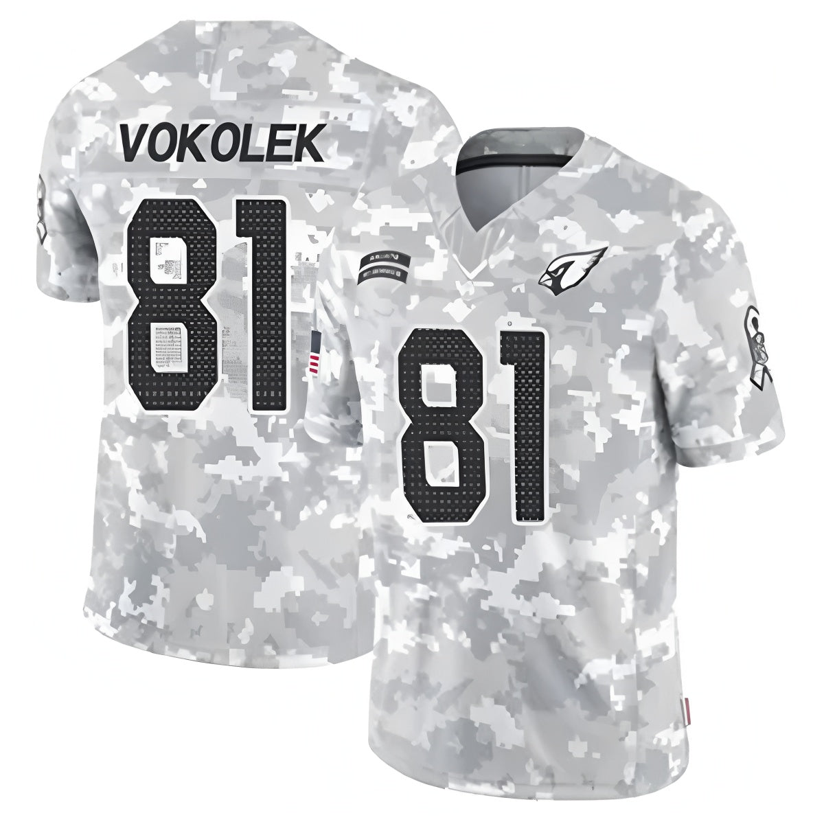 A.Cardinals #81 Travis Vokolek Player Camo Salute to Service Limited STECN Stitched Jerseys