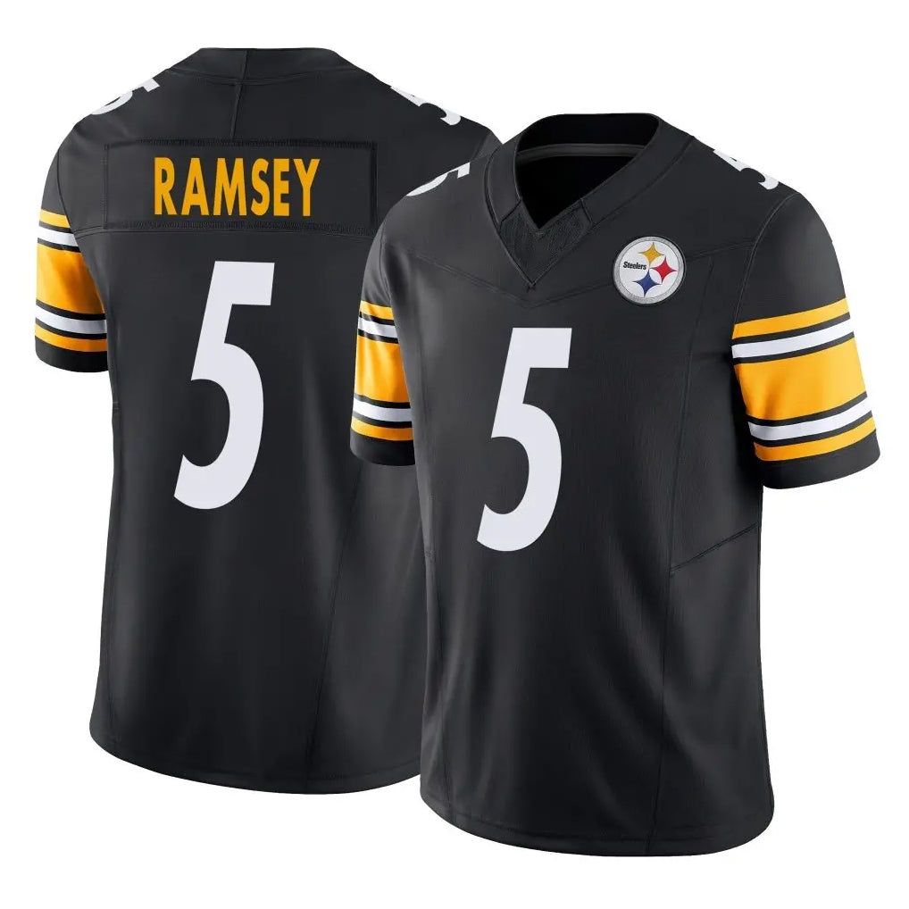 P.Steelers #5 Jalen Ramsey Player Black Limited Vapor F.U.S.E. Home Game STECN Stitched Jerseys