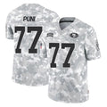 SF.49ers #77 Dominick Puni Player Arctic Camo Limited Salute To Service Home Game STECN Stitched Jerseys