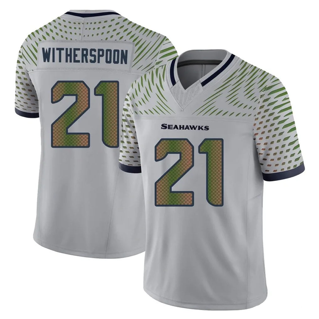 S.Seahawks #21 Devon Witherspoon Player Grey Limited 2025 Rivalries Collection Home Game STECN Stitched Jerseys