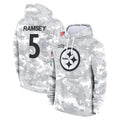P.Steelers #5 Jalen Ramsey Player Arctic Camo Limited Salute to Service Pullover Hoodies Game STECN Stitched Jerseys