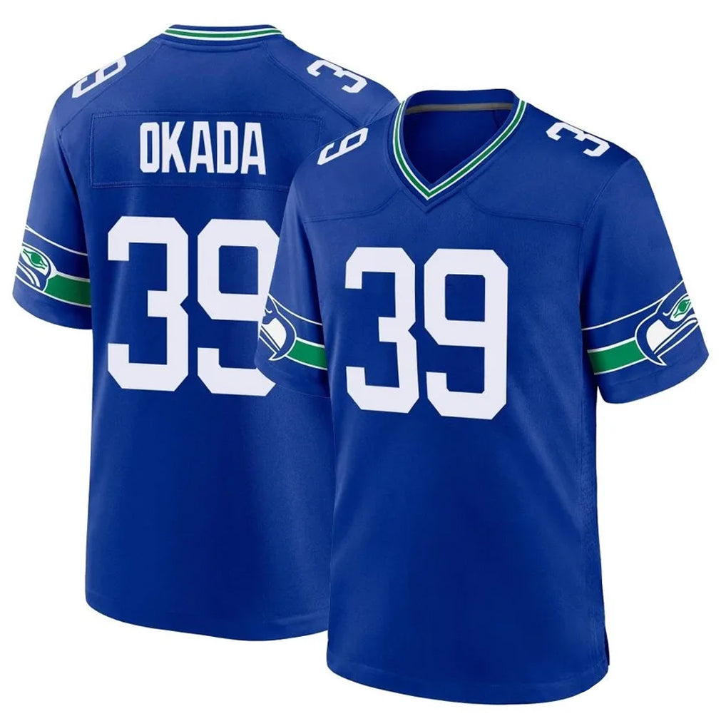 S.Seahawks #39 Ty Okada Player Royal Throwback Home Game STECN Stitched Jerseys