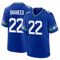 S.Seahawks #22 Rashid Shaheed Player Royal Throwback Home Game STECN Stitched Jerseys