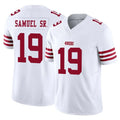 SF.49ers #19 Deebo Samuel Sr. Player White Limited Vapor F.U.S.E. Home Game STECN Stitched Jerseys