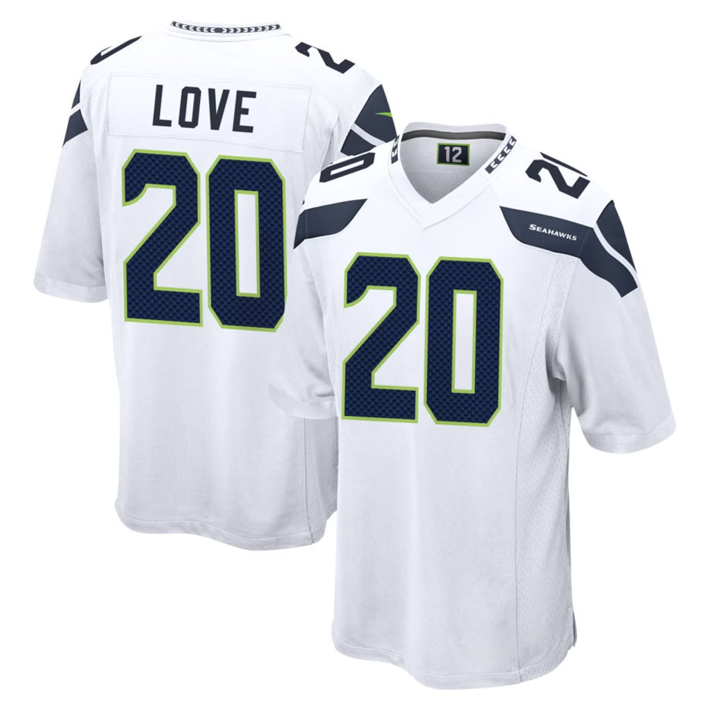 S.Seahawks #20 Julian Love Player White Home Game STECN Stitched Jerseys
