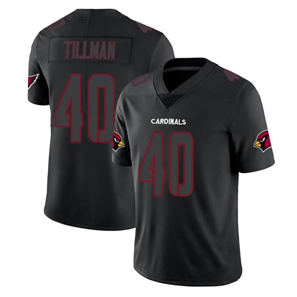 A.Cardinals #40 Pat Tillman Player Black Impact Limited Home Game STECN Stitched Jerseys
