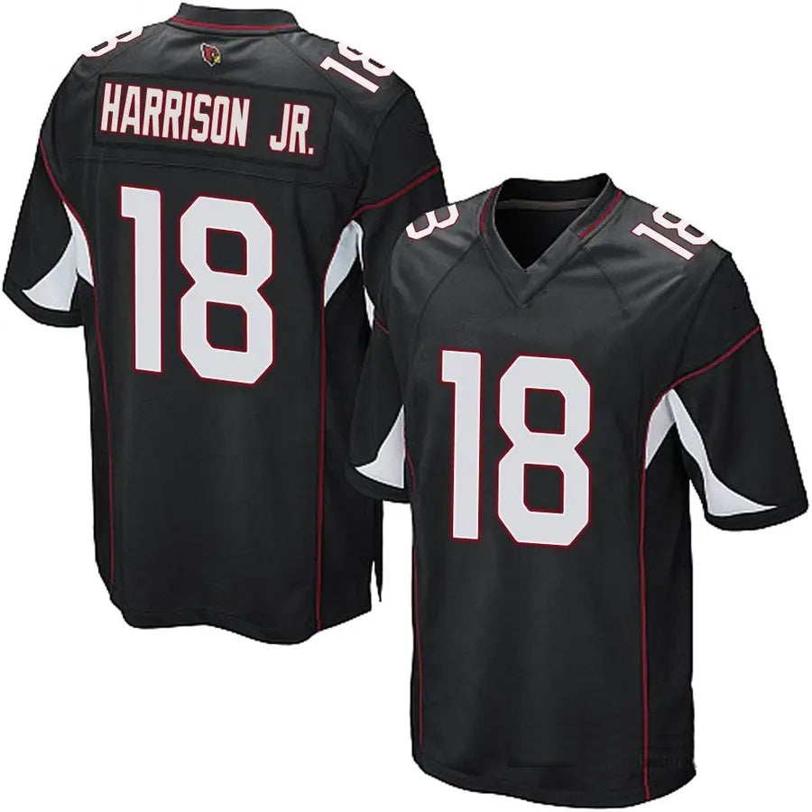 A.Cardinals #18 Marvin Harrison Jr. Player Black Game STECN Stitched Jerseys