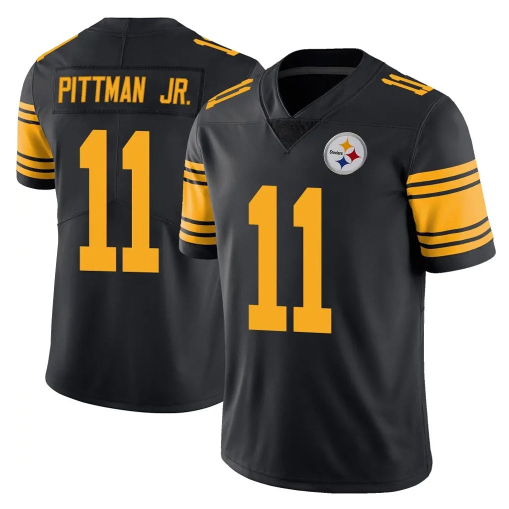 P.Steelers #11 Michael Pittman Jr. Player Black Limited Color Rush Home Game STECN Stitched Jerseys