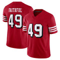 SF.49ers #49 The Faithful Player Red Limited Alternate Vapor F.U.S.E. Home Game STECN Stitched Jerseys