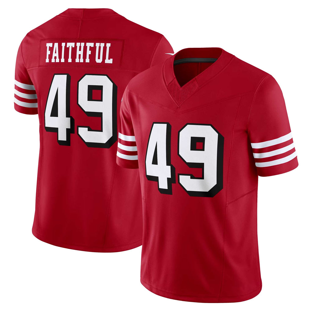 SF.49ers #49 The Faithful Player Red Limited Alternate Vapor F.U.S.E. Home Game STECN Stitched Jerseys