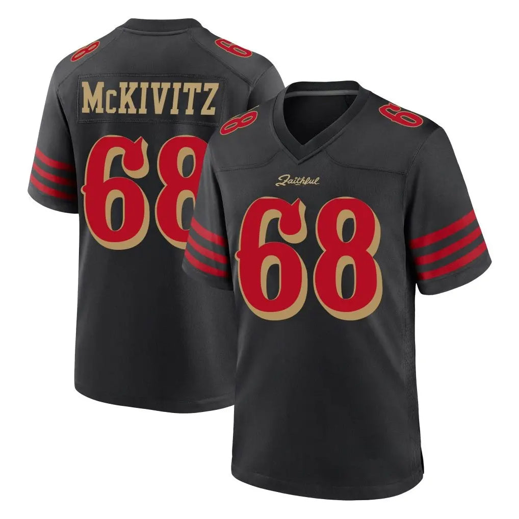 SF.49ers #68 Colton McKivitz Player Black Rivalries Collection Home Game STECN Stitched Jerseys