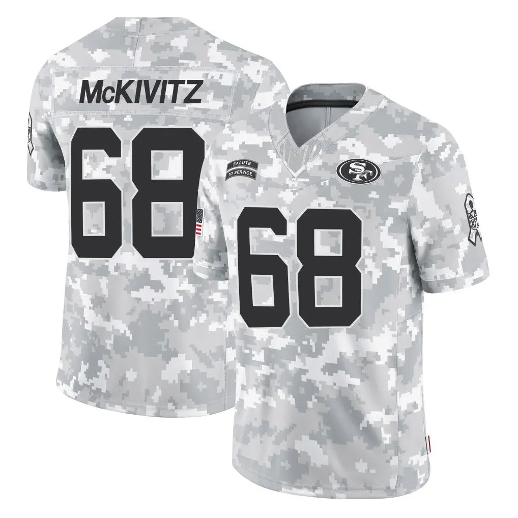 SF.49ers #68 Colton McKivitz Player Arctic Camo Limited Salute To Service Home Game STECN Stitched Jerseys