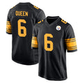 P.Steelers #6 Patrick Queen Player Black Color Rush Home Game STECN Stitched Jerseys