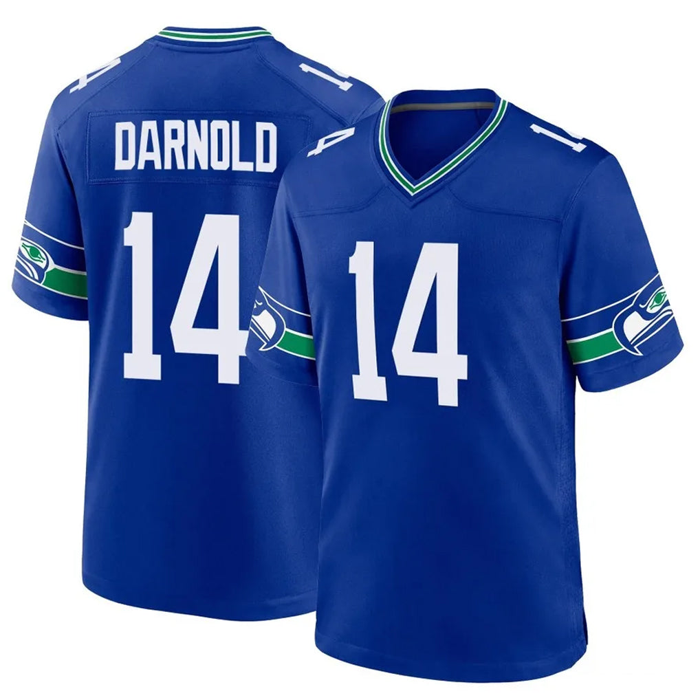 S.Seahawks #14 Sam Darnold Player Royal Throwback Home Game STECN Stitched Jerseys