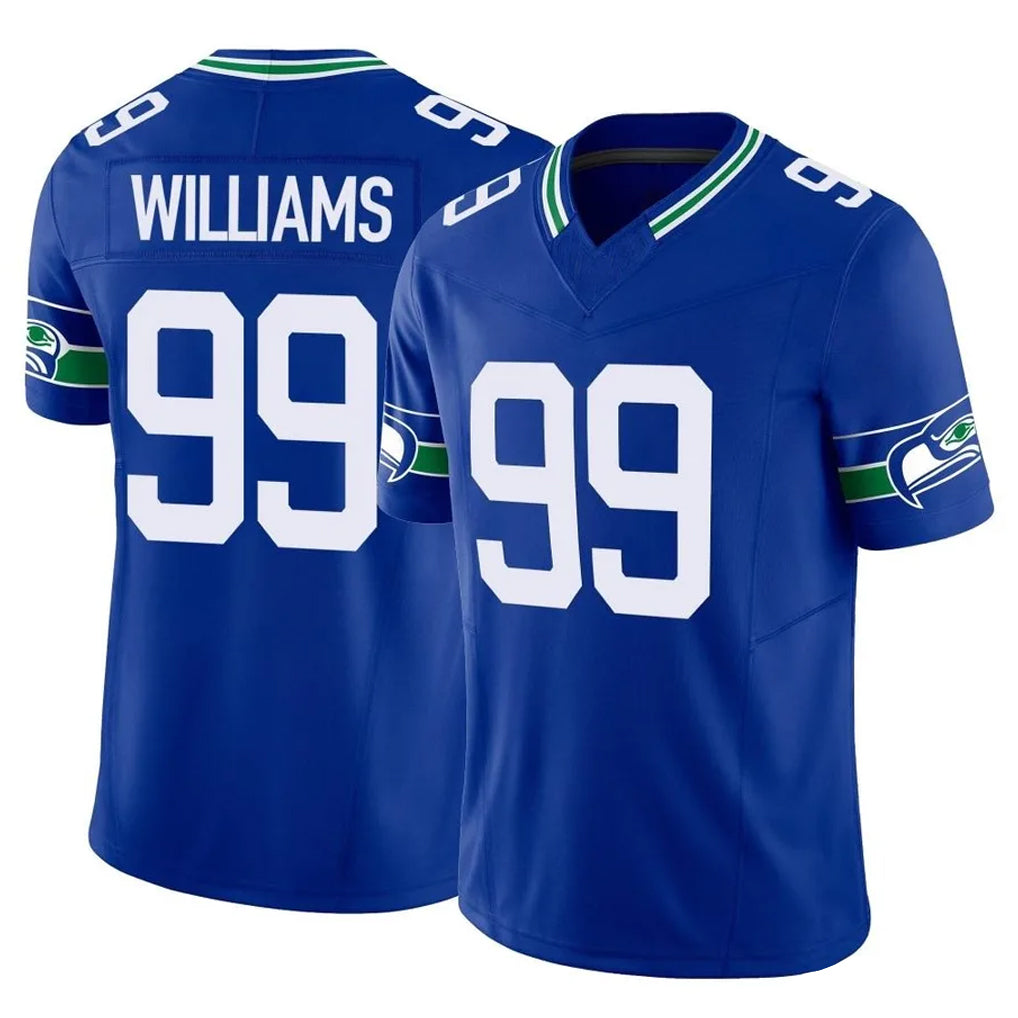 S.Seahawks #99 Leonard Williams Player Royal Limited Throwback Vapor F.U.S.E. Home Game STECN Stitched Jerseys