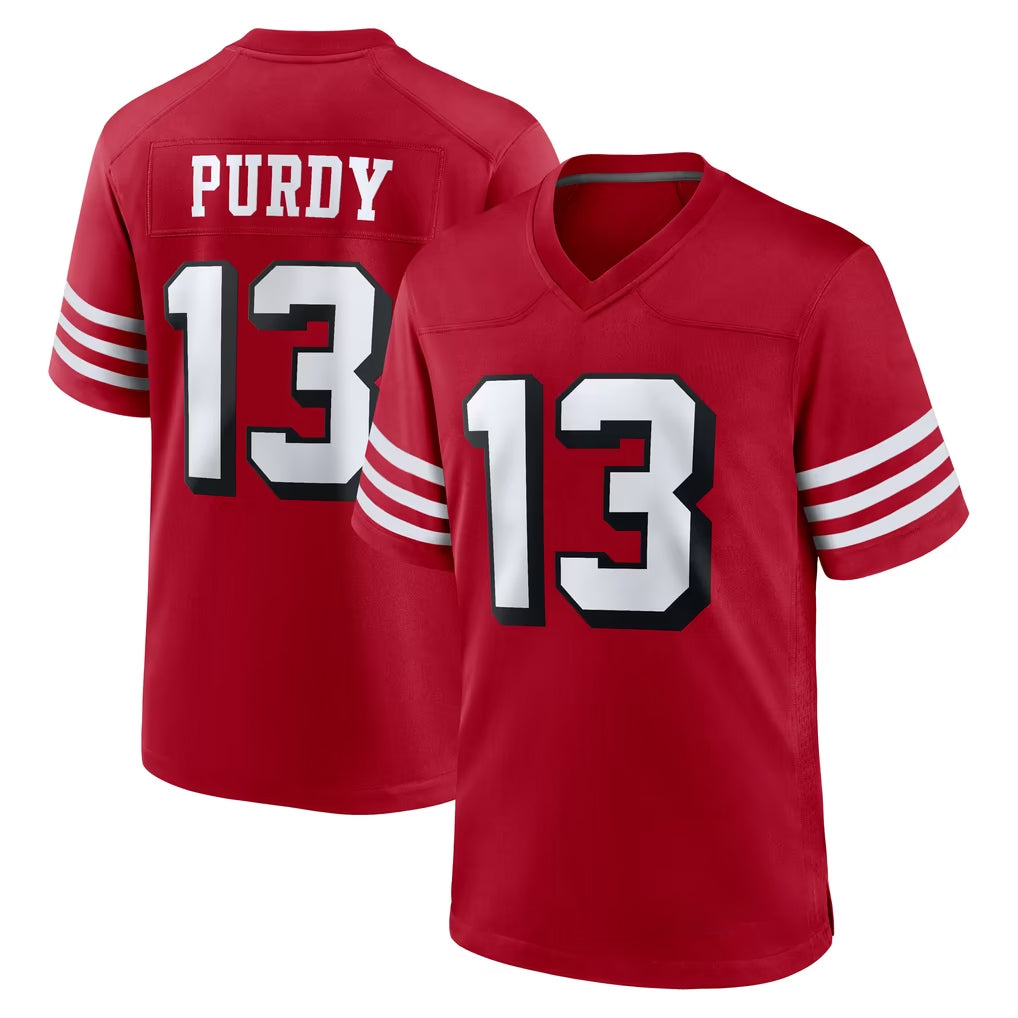 SF.49ers #13 Brock Purdy Player Red Limited Alternate Home Game STECN Stitched Jerseys