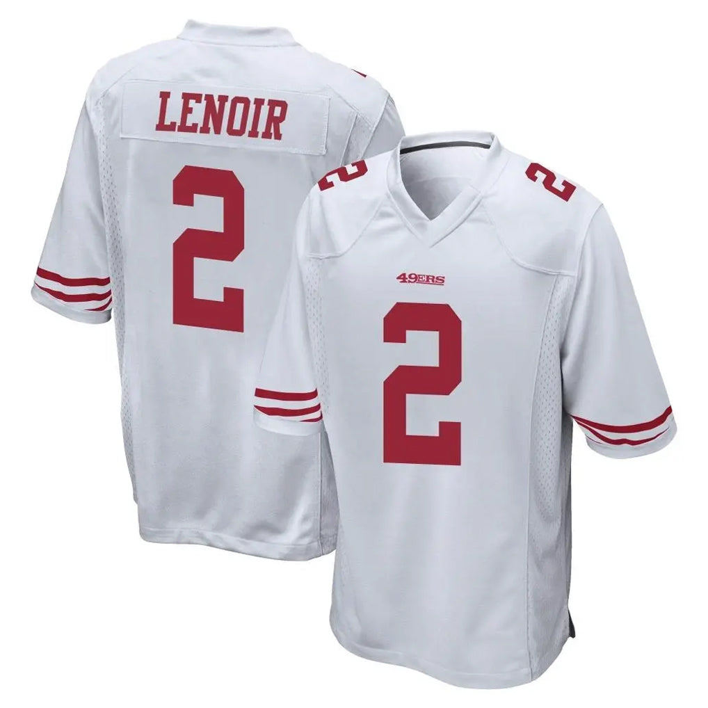 SF.49ers #2 Deommodore Lenoir Player White Home Game STECN Stitched Jerseys