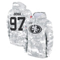 SF.49ers #97 Nick Bosa Player Arctic Camo Limited Salute to Service Pullover Hoodies Game STECN Stitched Jerseys