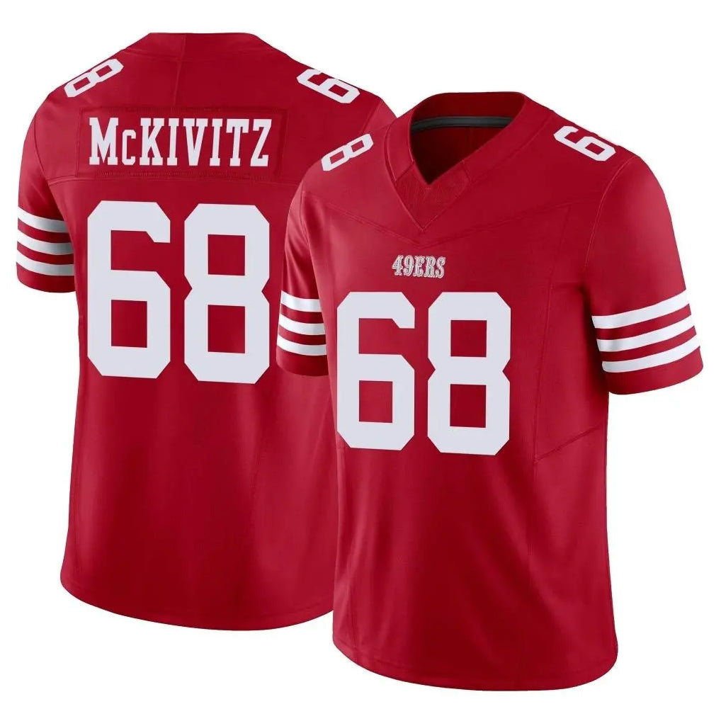SF.49ers #68 Colton McKivitz Player Red Limited Vapor F.U.S.E. Home Game STECN Stitched Jerseys