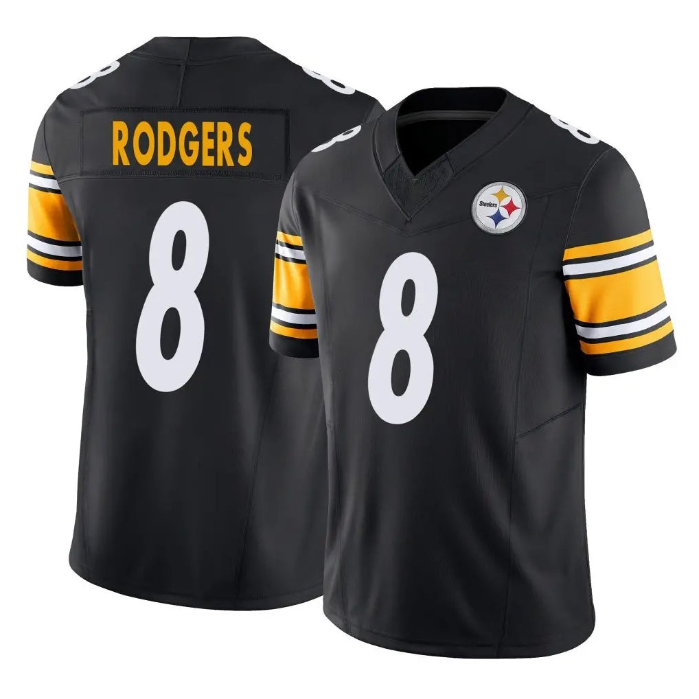 P.Steelers #8 Aaron Rodgers Player Black Limited Vapor F.U.S.E. Home Game STECN Stitched Jerseys