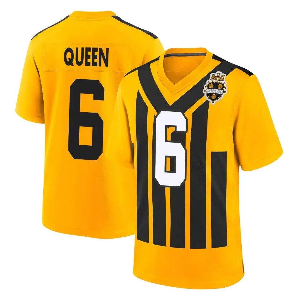P.Steelers #6 Patrick Queen Player Gold Limited 1933 Throwback Home Game STECN Stitched Jerseys