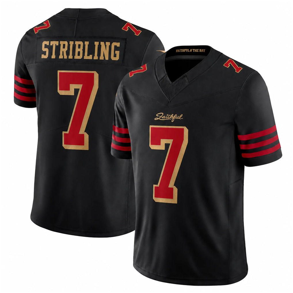 SF.49ers #7 De'Zhaun Stribling Player Black Limited Rivalries Collection Home Game STECN Stitched Jerseys