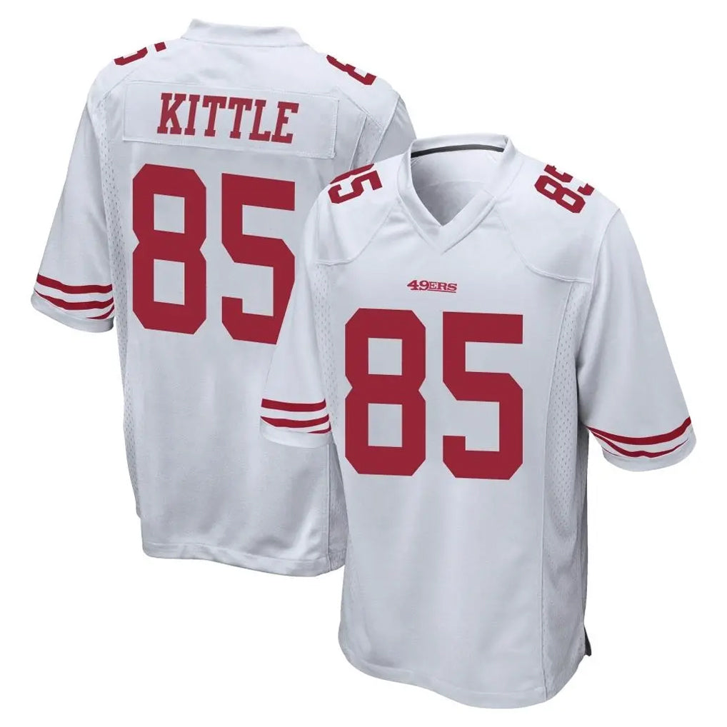 SF.49ers #85 George Kittle Player White Home Game STECN Stitched Jerseys