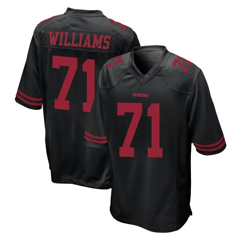 SF.49ers #71 Trent Williams Player Black Alternate Home Game STECN Stitched Jerseys