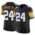 P.Steelers #24 Joey Porter Jr. Player Black Limited Alternate Vapor F.U.S.E. Home Game STECN Stitched Jerseys