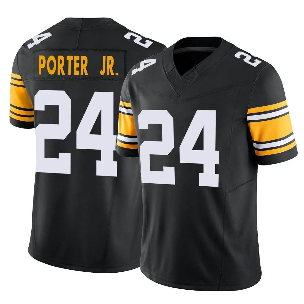 P.Steelers #24 Joey Porter Jr. Player Black Limited Alternate Vapor F.U.S.E. Home Game STECN Stitched Jerseys
