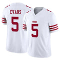 SF.49ers #5 Mike Evans Player White Limited Vapor F.U.S.E. Home Game STECN Stitched Jerseys