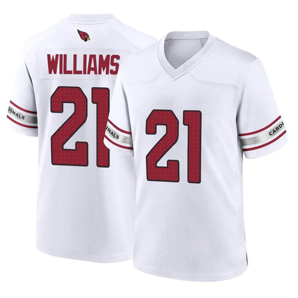 A.Cardinals #21 Garrett Williams Player White Home Game STECN Stitched Jerseys