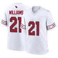 A.Cardinals #21 Garrett Williams Player White Home Game STECN Stitched Jerseys