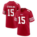 SF.49ers #15 De'Zhaun Stribling Player Red Game Home STECN Stitched Jerseys