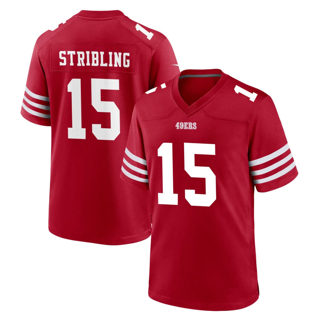 SF.49ers #15 De'Zhaun Stribling Player Red Game Home STECN Stitched Jerseys