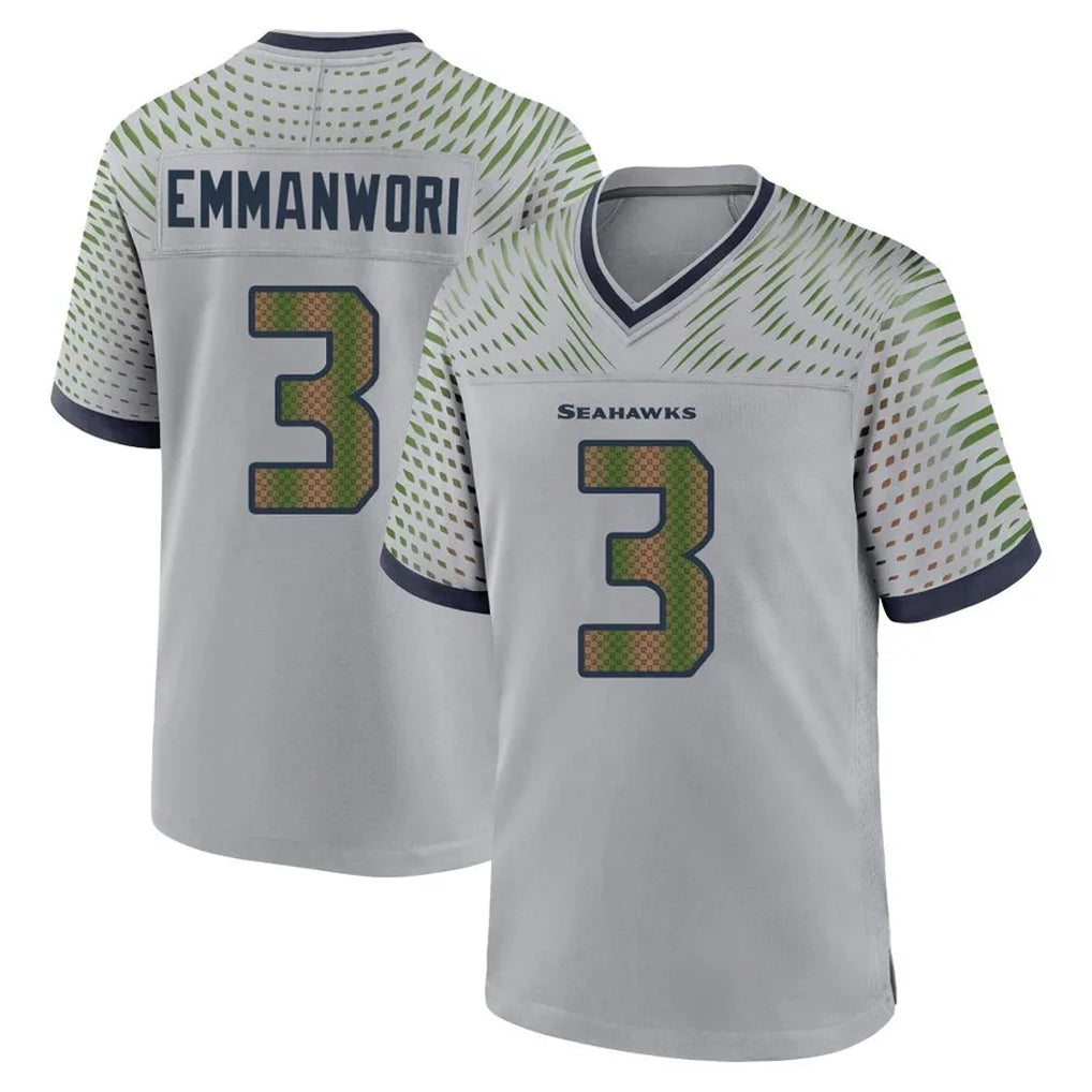 S.Seahawks #3 Nick Emmanwori Player Grey 2025 Rivalries Collection Home Game STECN Stitched Jerseys