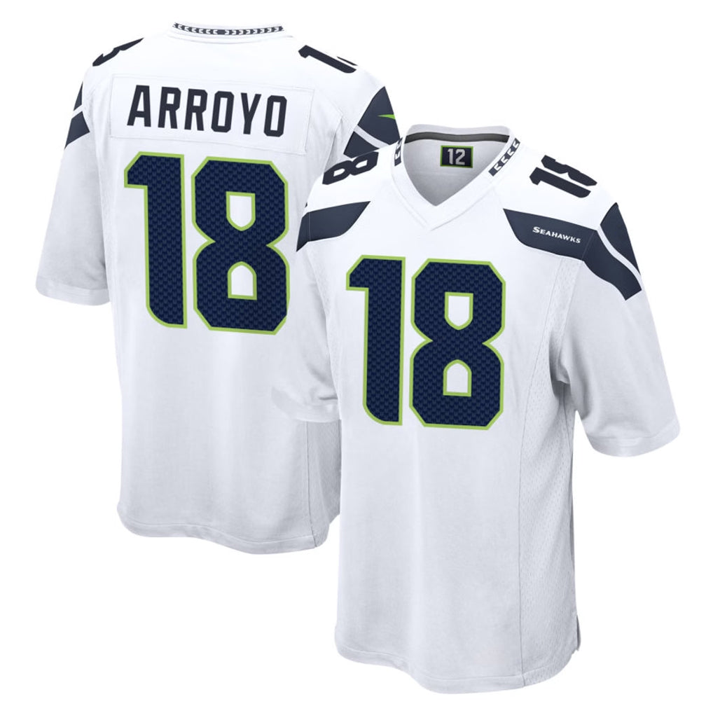 S.Seahawks #18 Elijah Arroyo Player White Home Game STECN Stitched Jerseys