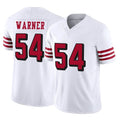 SF.49ers #54 Fred Warner Player White Limited Alternate Vapor F.U.S.E. Home Game STECN Stitched Jerseys