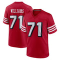 SF.49ers #71 Trent Williams Player Red Limited Alternate Home Game STECN Stitched Jerseys