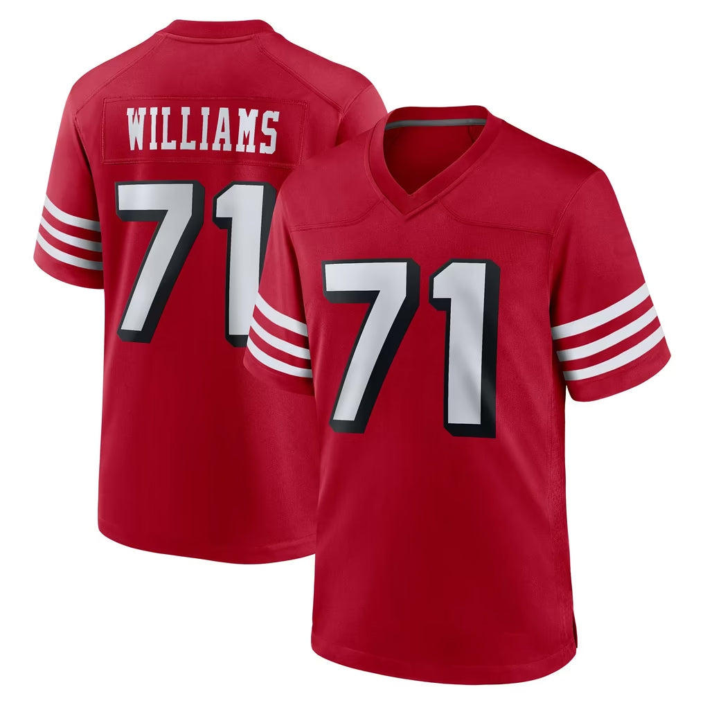 SF.49ers #71 Trent Williams Player Red Limited Alternate Home Game STECN Stitched Jerseys